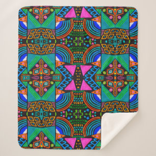African art drawing. Seamless aztec pattern. Chero Sherpa Blanket