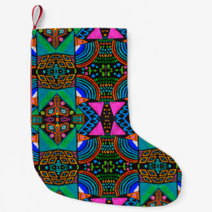African art drawing. Seamless aztec pattern. Chero Small Christmas Stocking