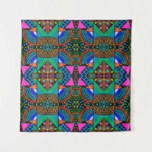 African art drawing. Seamless aztec pattern. Chero Tapestry