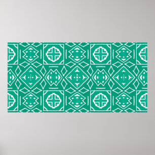 African Art Drawing. Tribal print. Ikat Chevron Cl Poster