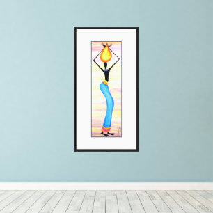 African Art, Elegant Woman, Coconut Oil Seller Canvas Print