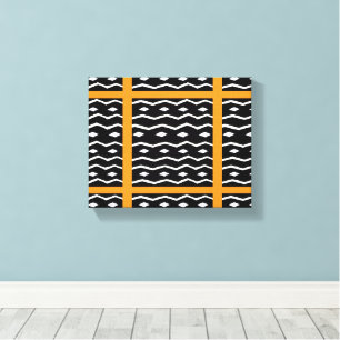 African art, Ethnic Pattern Orange Canvas Print