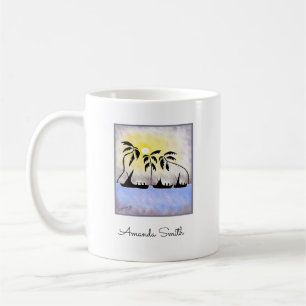 African Art, Full Moon Sailing Coffee Mug