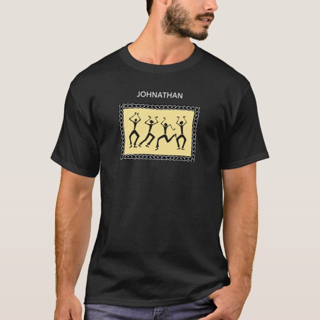 African art Happy Awesome Silhouette Dancers T-Shirt (Front)