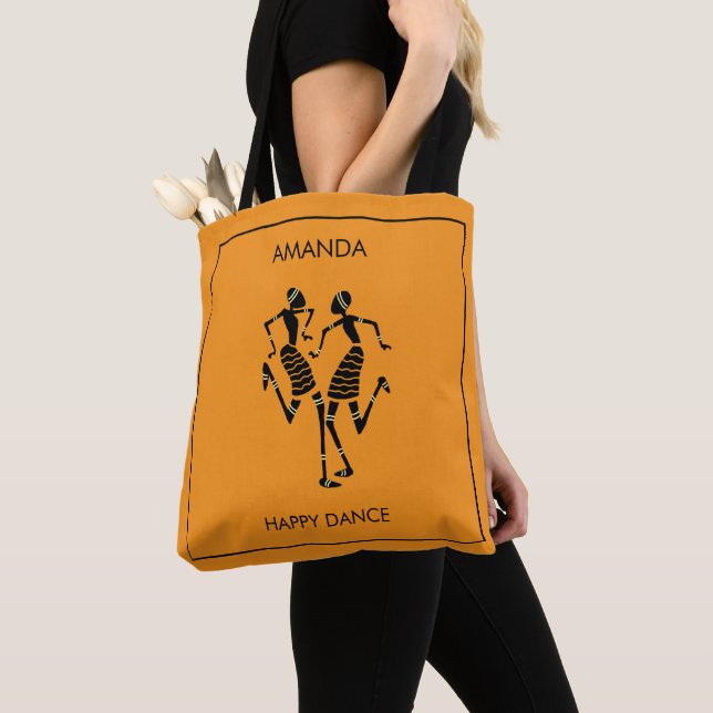 African Art, 'Happy Dance'  Tote Bag (Close Up)