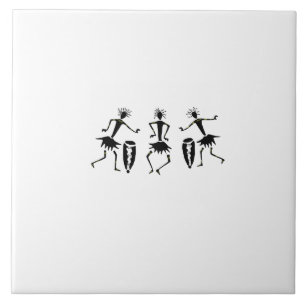 African Art, Inspirational Dancers Silhouette Ceramic Tile