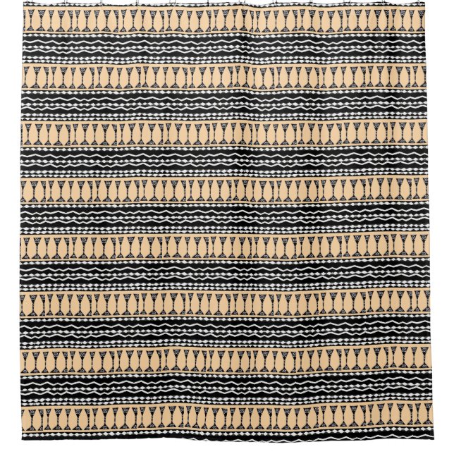 African Art, Kenya, Traditional Pattern Shower Curtain (Front)