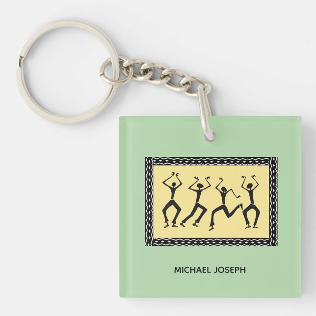 African Art, Let's Party Key Ring (Front)