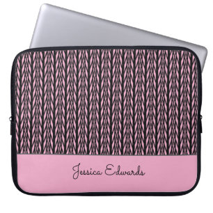 African Art, Magical Pattern Pink and Black Laptop Sleeve