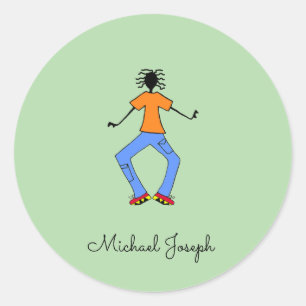 African Art, Master Dancer Classic Round Sticker