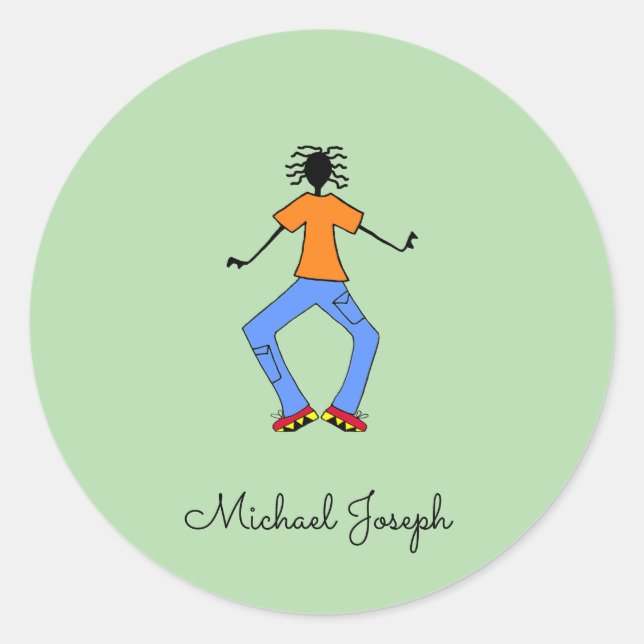 African Art, Master Dancer  Classic Round Sticker (Front)