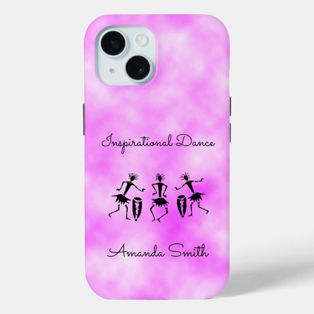 African Art, Pink Cloud Inspirational Dance Case-Mate iPhone Case (Back)