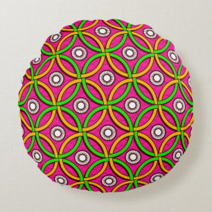 African Art: Seamless Abstract Picture Round Cushion