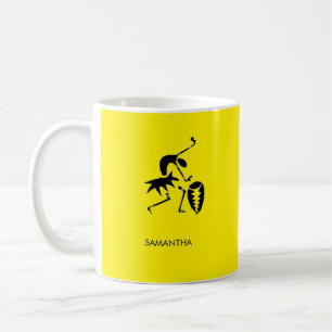 African Art, Silhouette Dancer Colourful Coffee Mug