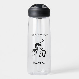African Art, Silhouette Dancer Colourful Water Bottle