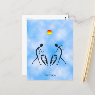 African Art Silhouette Dancers Celebration Postcard