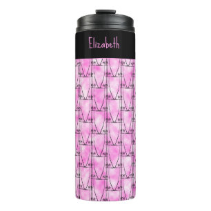African Art, Silhouette Tropical Coconut Trees Thermal Tumbler