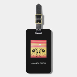 African Art Sunset Break Dance Luggage Tag
