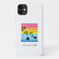 African Art, Tropical Summer Sunset Sailing