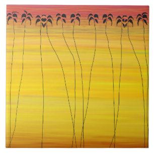 African art, Tropical Sunshine Ceramic Tile
