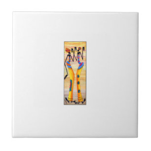 African Art watercolor Awesome Dance Ceramic Tile