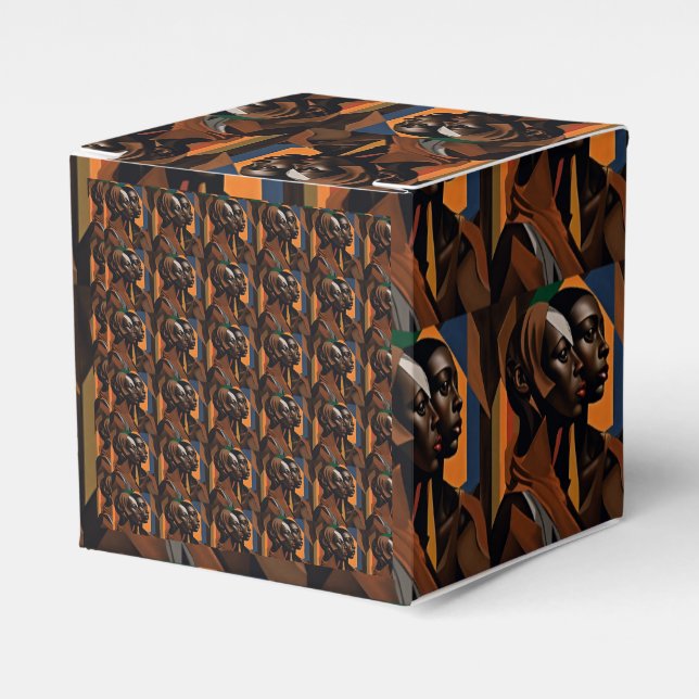 African art. Women looking at the front Favour Box (Front Side)