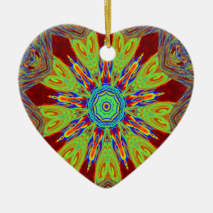 African Asian European ethnic pattern Ceramic Tree Decoration