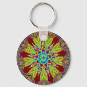 African Asian European ethnic pattern Key Ring