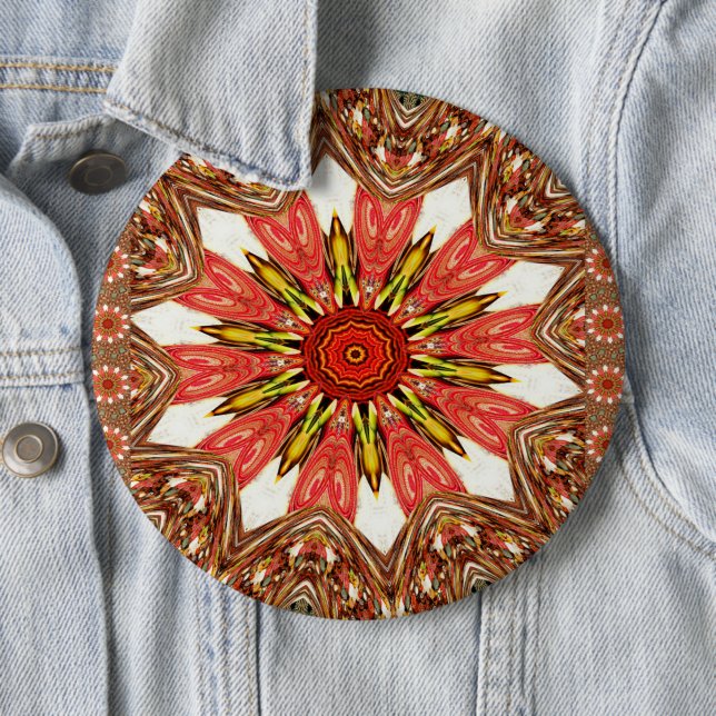 African Asian traditional edgy pattern 6 Cm Round Badge (In Situ)