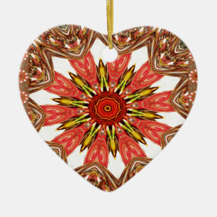 African Asian traditional edgy pattern Ceramic Ornament
