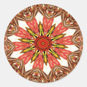 African Asian traditional edgy pattern Classic Round Sticker