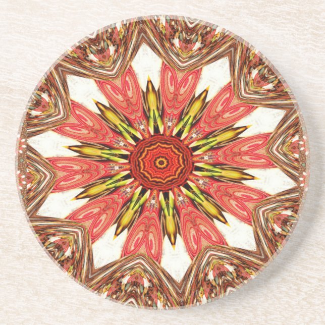 African Asian traditional edgy pattern Coaster (Front)