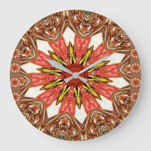 African Asian traditional edgy pattern Large Clock