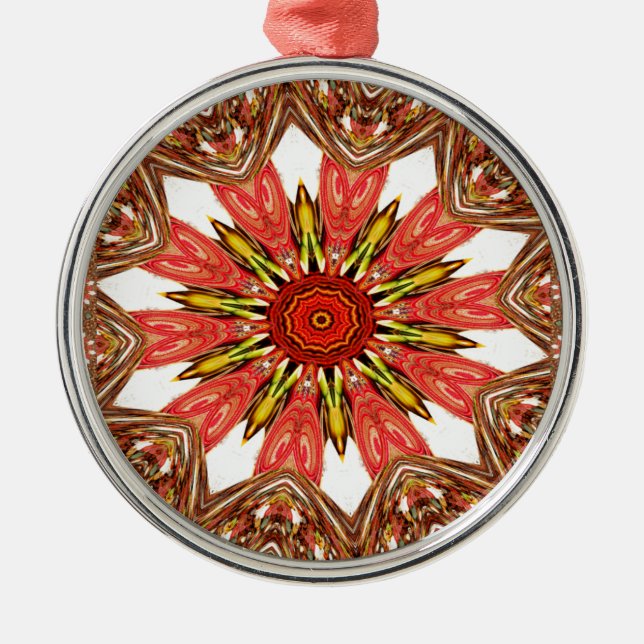 African Asian traditional edgy pattern Metal Tree Decoration (Front)