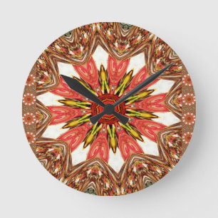 African Asian traditional edgy pattern Round Clock