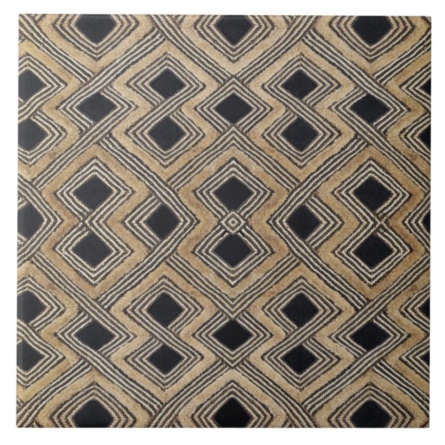 African BaKuba Ceramic Tile (Front)