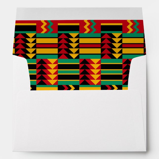 African Basket Weave Pride Red Yellow Green Black Envelope (Back (Bottom))