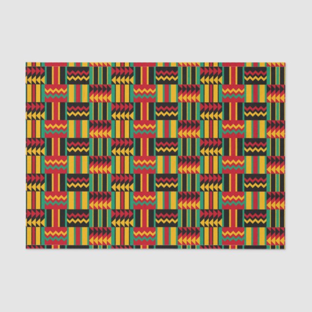 African Basket Weave Pride Red Yellow Green Black Tissue Paper (Front)