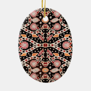 African Batik Climbing Ivy Ceramic Ornament