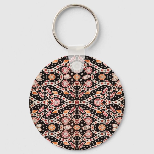 African Batik Climbing Ivy Key Ring (Front)