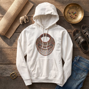 African Beaded Collar Necklace Tribal Hoodie
