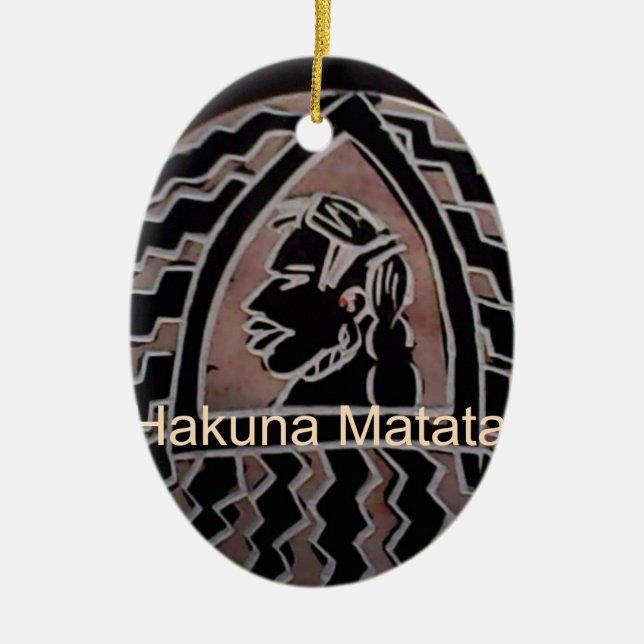 African Beauty: Bongo Maasai Portrait Tribal Art Ceramic Ornament (Front)