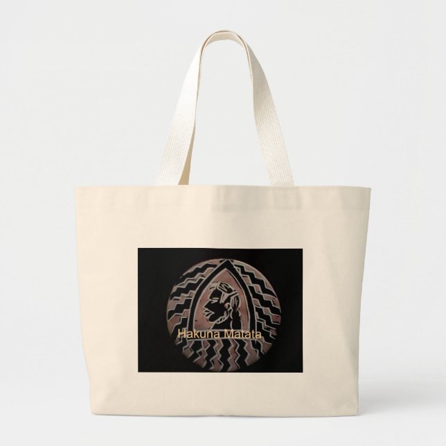 African Beauty: Bongo Maasai Portrait Tribal Art Large Tote Bag (Front)