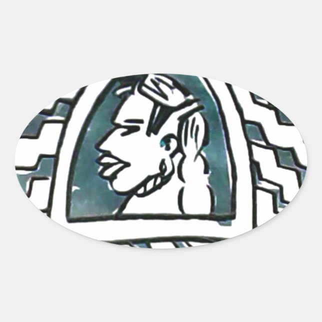 African Beauty Bongo Maasai Portrait Tribal Art   Oval Sticker (Front)