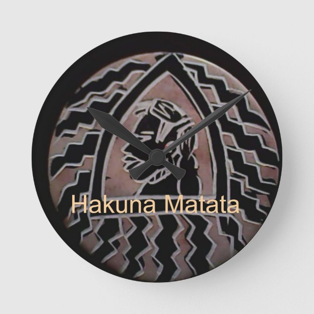 African Beauty: Bongo Maasai Portrait Tribal Art Round Clock (Front)