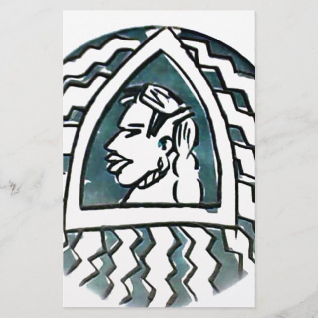 African Beauty Bongo Maasai Portrait Tribal Art  Stationery (Front)