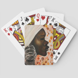 African Beauty Playing Cards Woman Face Painting