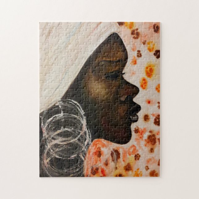 African Beauty Woman Puzzle Painting (Vertical)