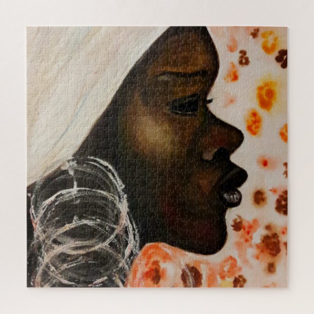 African Beauty Woman Puzzle Painting (Vertical)