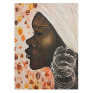 African Beauty Woman Tablecloth - Painting